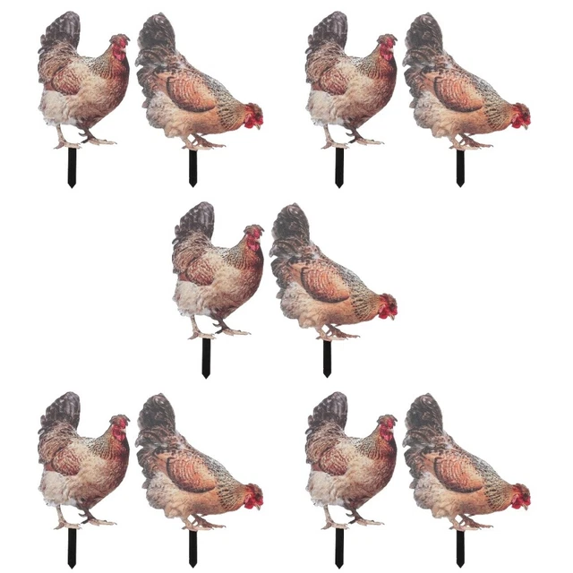 Hahn Gartendekoration chicken garden statue 10 Stk Rasen Henne Huhn Tier Garten