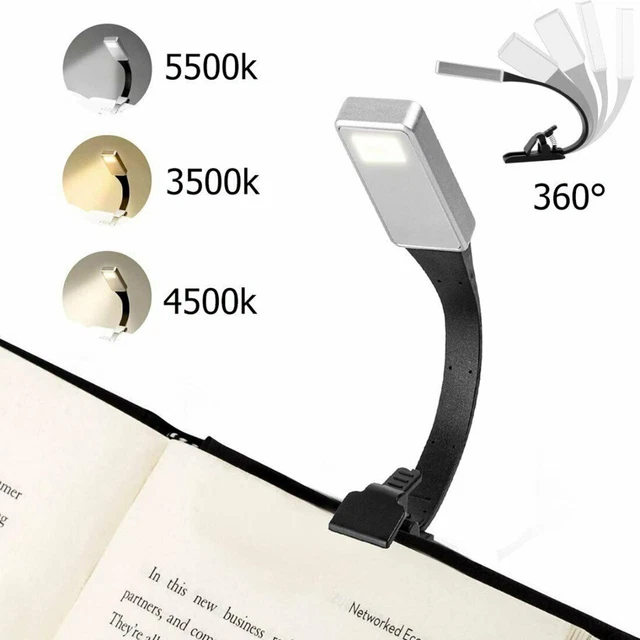 Lampada da lettura flessibile LED ricaricabile USB clip on clip libro per A