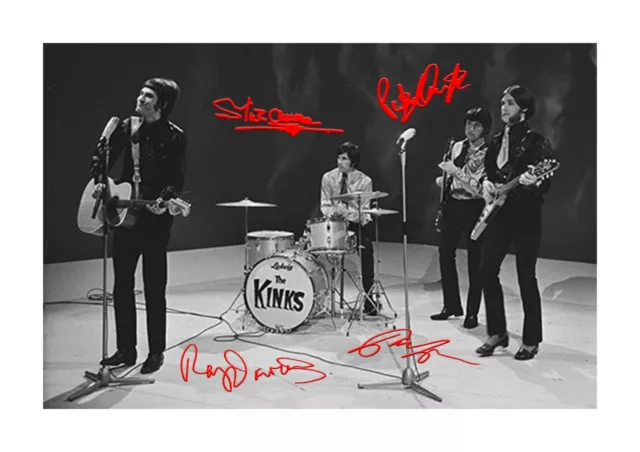 The Kinks 1975 A4 signed photograph picture poster with choice of frame