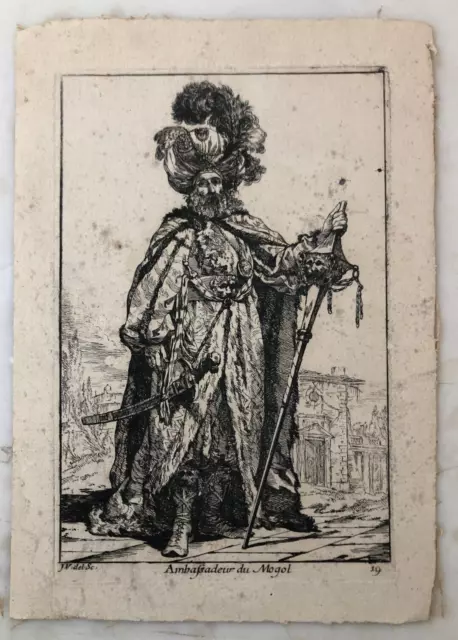Joseph-Marie Vien Original Acquaforte Engraving Ambassador du Mughal 1748