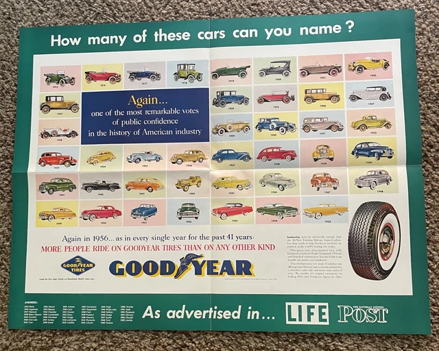 1956 Goodyear Tire Cars Poster