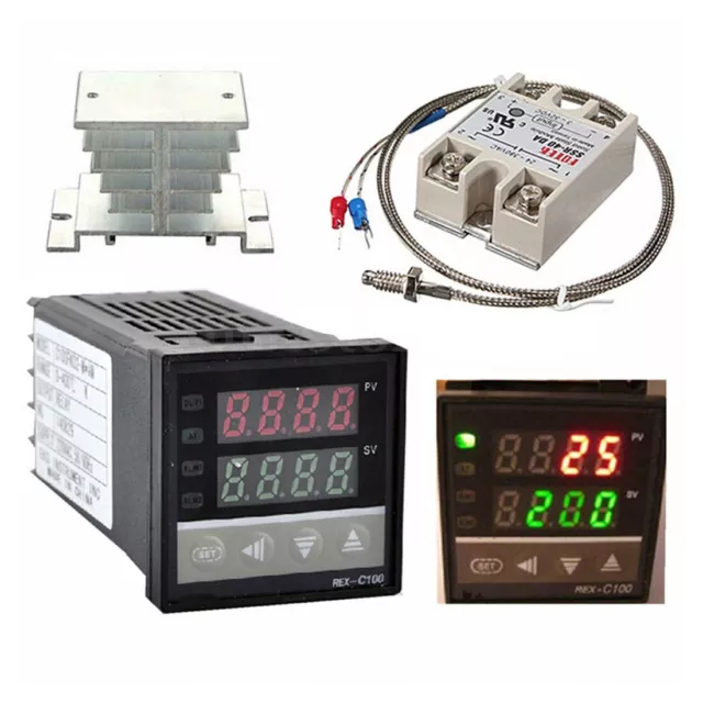 REX-C100 PID Temperature Controller Thermostat K-Type Thermocouple SSR Relay