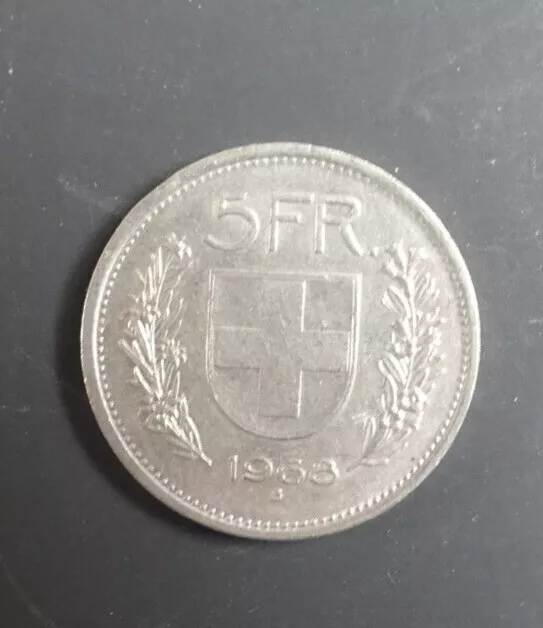 5 Schweizer Franken, 1968 "B", Alphirt, Cu/Ni