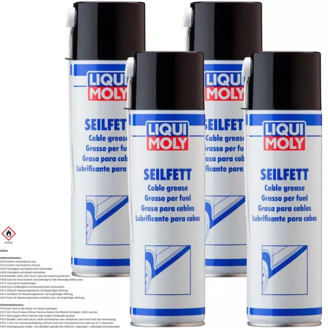 4x 500mL LIQUI MOLY SEILFETT SPRAY HOLRAUMVERSIEGELUNG UNTERBODENSCHUTZ FETT