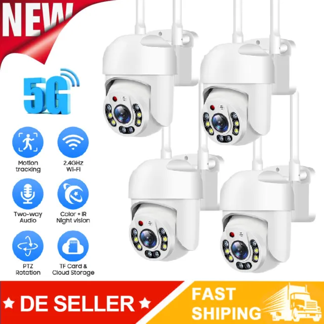 1-4x 2.4g/5g Wifi Ip Kamera Außen Überwachungskamera CCTV Funk Wlan Netzwerk Cam
