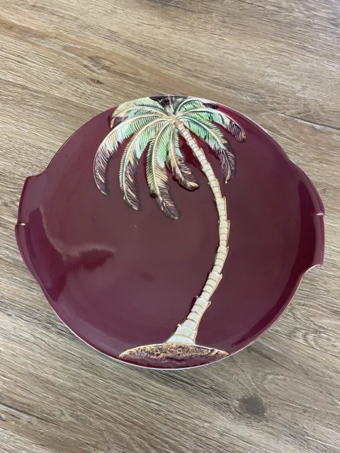 Vintage Beswick Ware England Palm Tree Large Bowl Dish - 12 Inch
