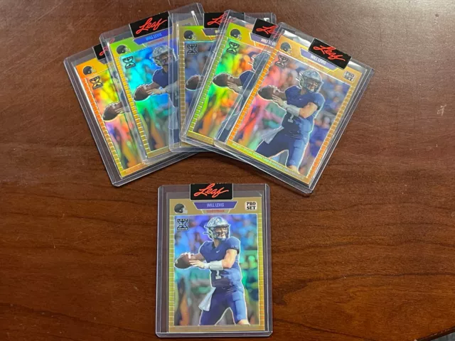 UP TO 5 2023 LEAF PRO SET Metal Gold Prizm Refractor # /199 WILL LEVIS Rookie RC