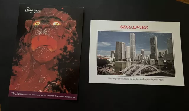 Singapore Lot Of 2 Postcards UNUSED