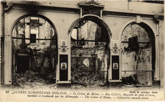 CPA AK Militaire - Reims - Rue Colbert - Ruins (698213)