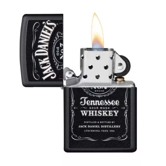 Zippo Lighter Jack Daniel's Black Matte 3D Texture Print Windproof Refillable 2