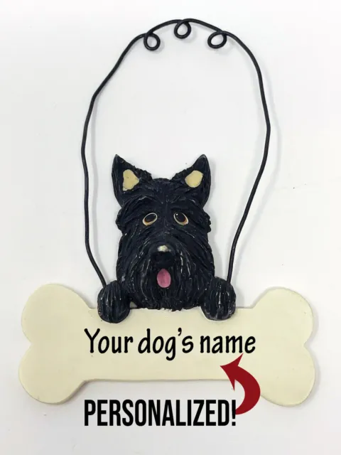 Personalized Scottie Dog Name Mini Sign Hanger Decor Figure Ornament