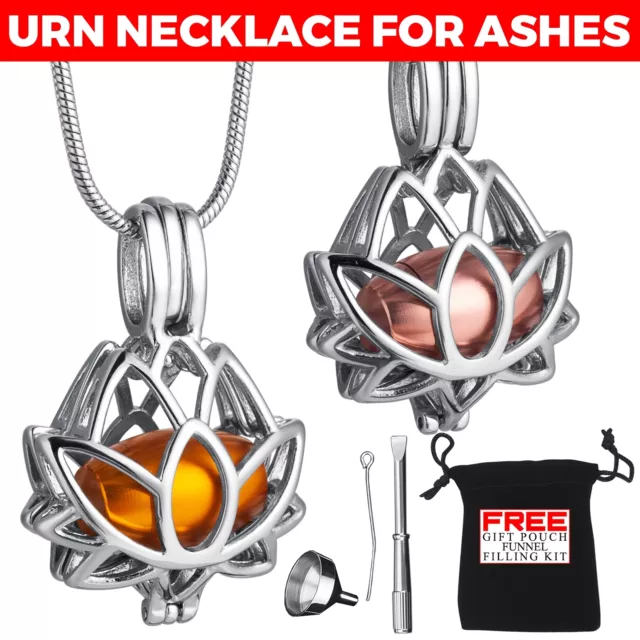 Urn Necklace Cremation Jewellery Heart Pendent Ashes Memorial Keepsake Locket