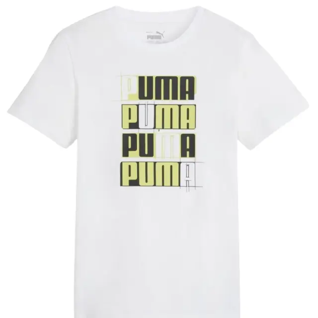 Puma Essential Logo Lab Tee Junior Kids Boys T-Shirt White 679224-02