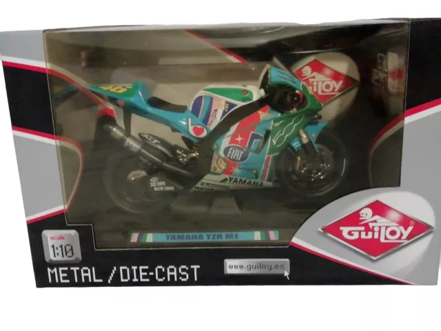 Die-cast Scala 1:10  Guiloy  Motogp Yamaha YZR-M1 Fiat 500 GP Valentino Rossi