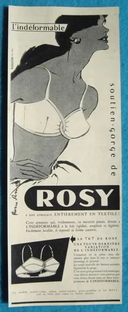 Publicité Papier - Lingerie ROSY de 1955