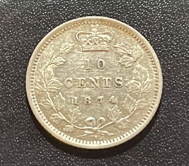 Canada 1874H 10 Cents Silver Coin