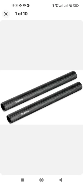 Varillas de fibra de carbono SMALLRIG 15 mm 4 pulgadas (2 PIEZAS) - 1871