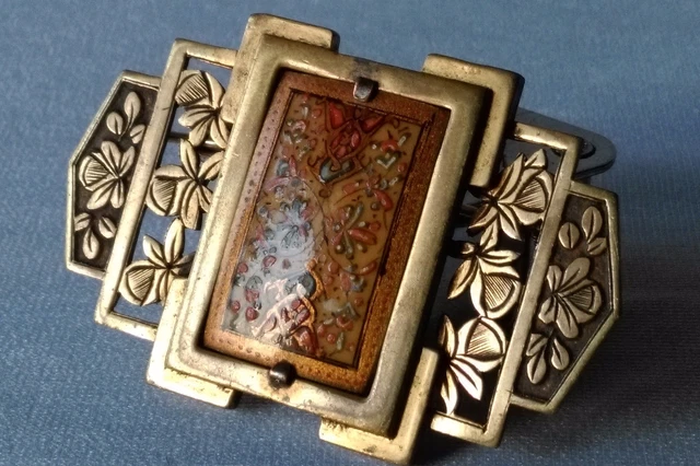 Broche Ancienne En Acier Style Art Nouveau - Limoges Vintage Pour Collection