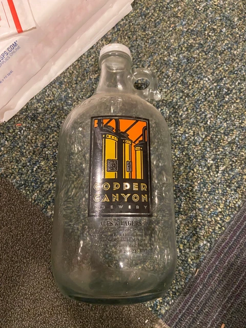 Copper Canyon Brewery Southfield Michigan Glass Beer Growler-64 oz