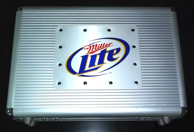 Miller Lite Poker Chip Case - Holds 200 Chips & 2 Decks Of Cards