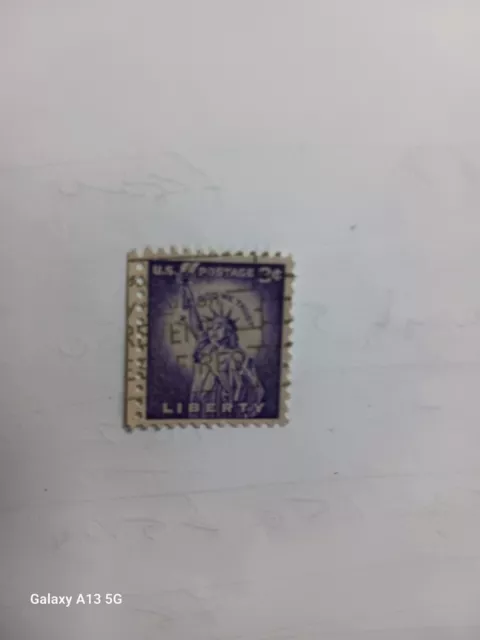 USA 3c Stamp 1954 Statue Of Liberty Purple U.S. 3 Cent Postage Stamp