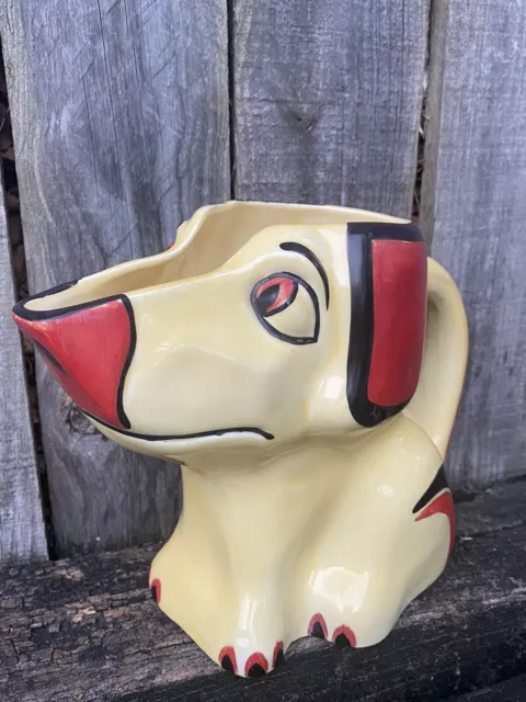 DITMAR URBACH Rare Art Deco 1930s Hand Painted Dog Jug Pitcher DITMAR URBACH Rare Art Deco 1930s Hand Painted Dog Jug Pitcher