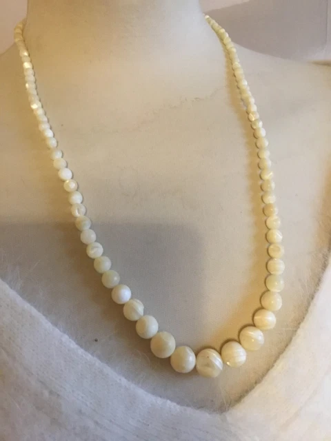 Collier Long Vintage En Perles De Jais Noir - Longueur 134 Cm, Très Bon état, Style Ancien