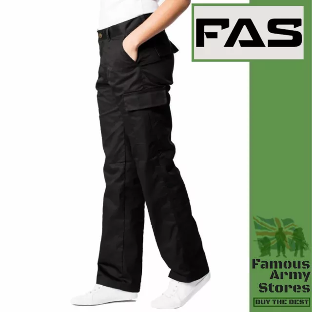 SITE KING Ladies Cargo Combat Work Trousers Size 8 to 22 Black or