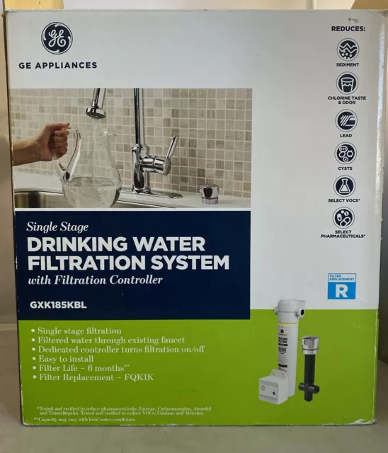 GE GXK185KBL Single Stage Drinking Water Filtration System With Controller