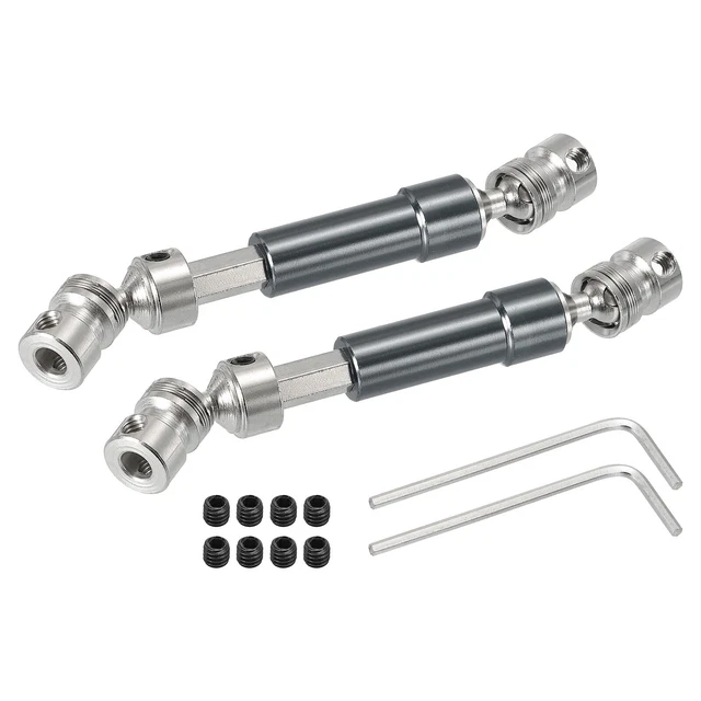 RC Drive Shaft CVD Rear Center Drive Shaft with M4 Grub Screws Metal Grey 2Pcs