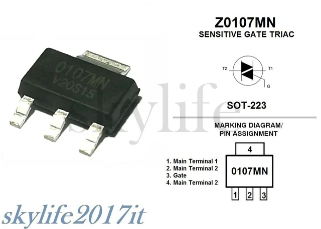 MAC97A6,412 WEEN SEMICONDUCTORS, Triac, 400 V, 600 MA | Farnell - Foto 12