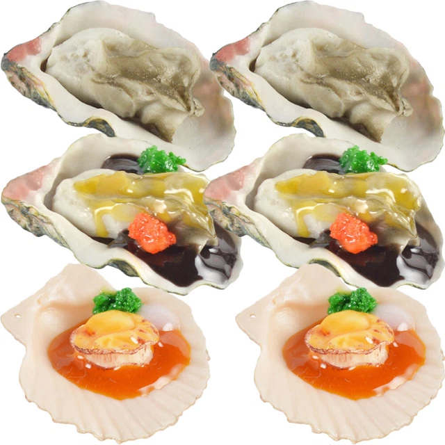 6 piezas ostras simuladas langostas mejillones verduras alimentos falsos