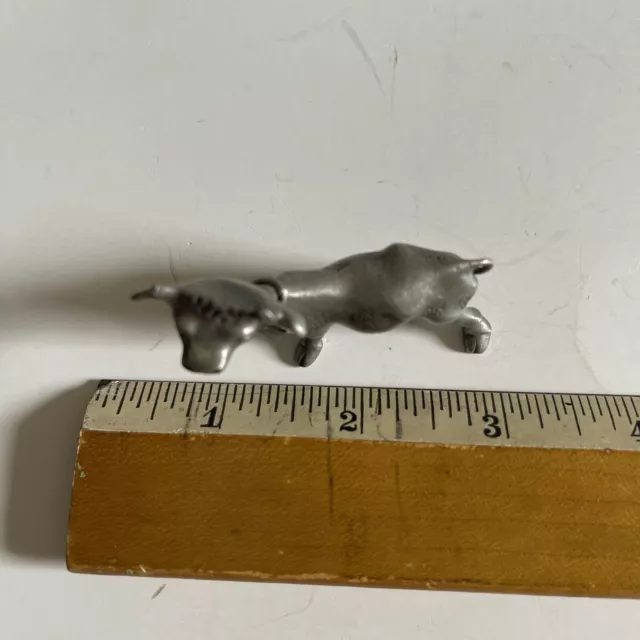 Vintage 1980 Pewter COW C.A.T. 2" Figurine Farm Animal Miniature Collectable 3