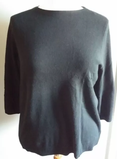Sweater-Plus 2X-Cashmere-TALBOTS "Audrey"-Black--NEW WITH TAGS!