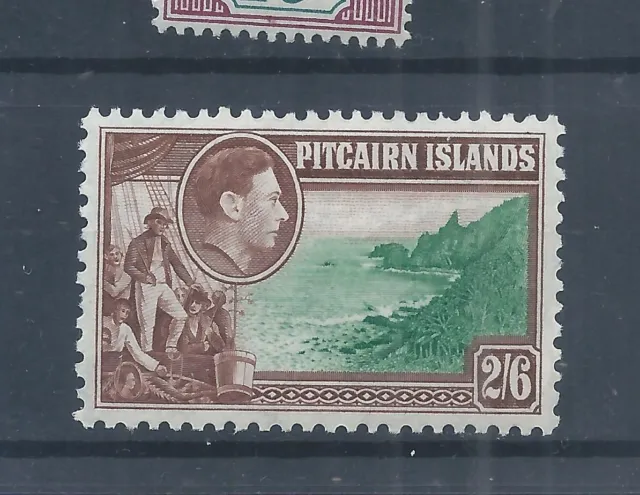 Pitcairn Island stamps. 1940 2s6d GVI Pitcairn Coast MH SG 8 (AK012)
