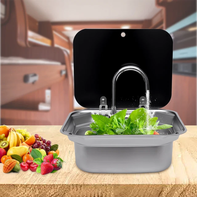 Handwaschbecken Waschtisch 16.7*14.7*5.9inch für RV Caravan Camper Edelstahl