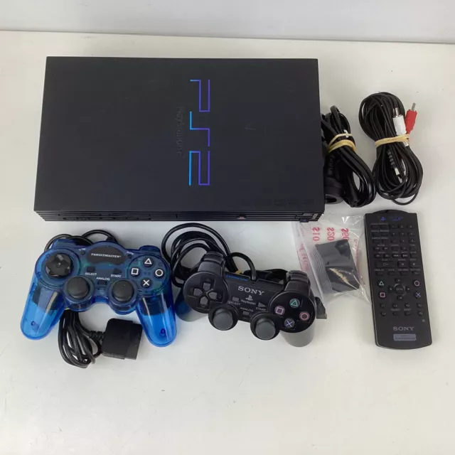 Sony PlayStation 2 With Controllers, Memory Card And Remote *Working* (V4) S#565