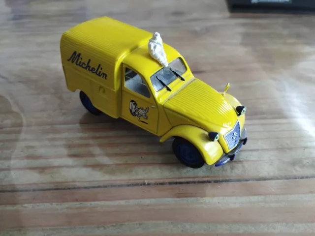 Voiture Norev Citroën 2cv Azu acadiane Michelin 1/43 édition 2003 rare superbe
