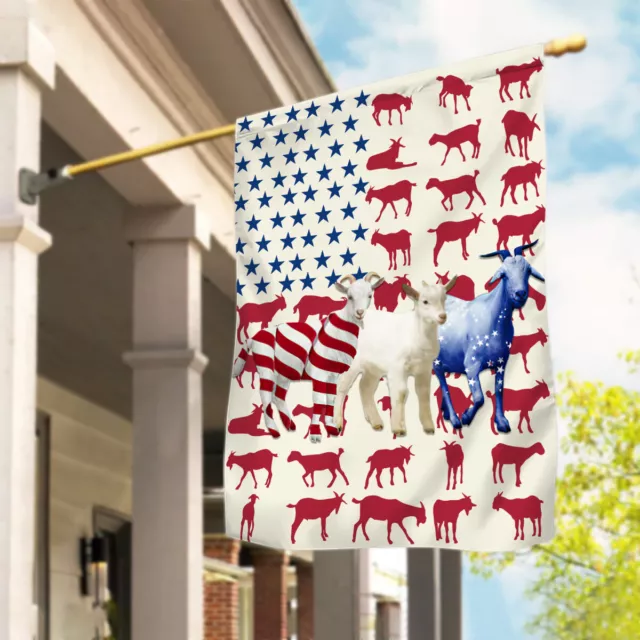 Funny Goat America 4th July Flag, Goat USA Patriotic Happy Independence Day Flag