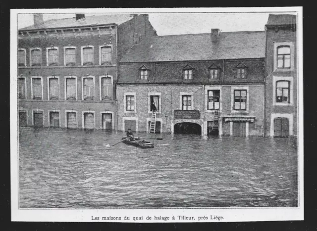 1926  --  Inondations De Liege . Maisons Quai De Halage A Tilleur . 3V055