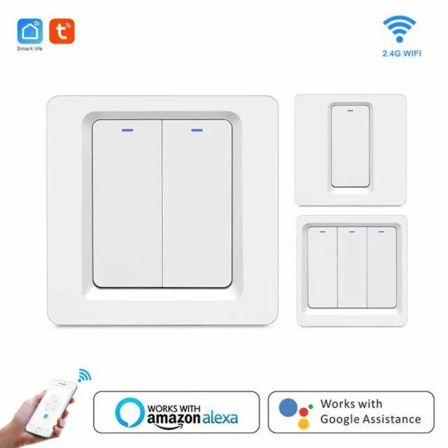 EU 1 2 3 Gang Tuya Smart Life APP Wifi Push Taster Wand Licht Schalter für Alexa