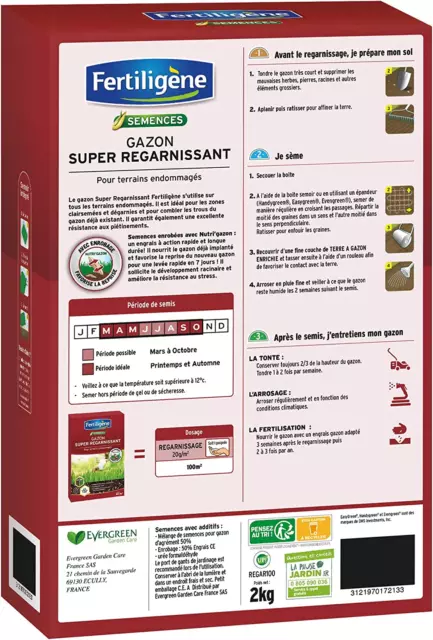 Gazon Super Regarnissant, 100M² Poids Net 2Kg 3