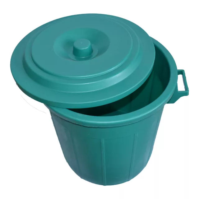 Contenedor Basura Cubo de la Basura Verde Stefanplast 100L con Tapa Exterior 3