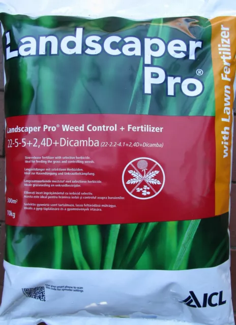 Landscaper pro Weed & Control Rasendünger mit Unkrautvernichter 10 Kilo 500m²