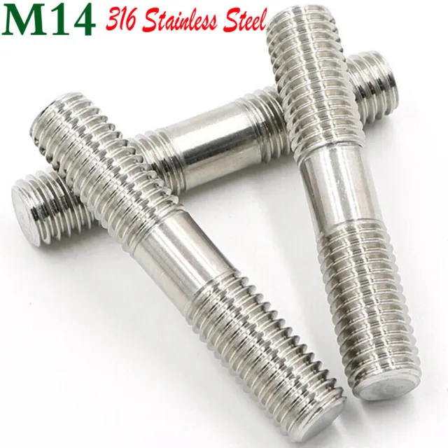 M14 (50mm-150mm) 316 Acero Inoxidable Doble Extremo Pernos Tornillos Varilla