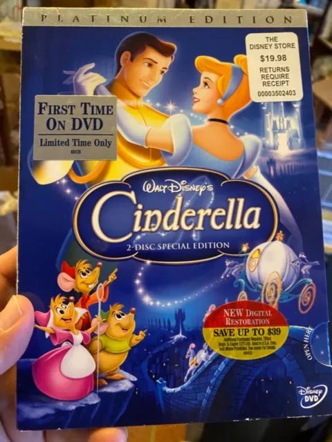 Walt Disney's CINDERELLA Platinum Edition 2 Disc SPECIAL EDITION DVD W SLIP CASE