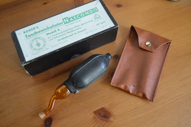 Kober's Taschen-Inhalator Nascando Karl-Marx-Stadt 1971 mit Karton & Tasche