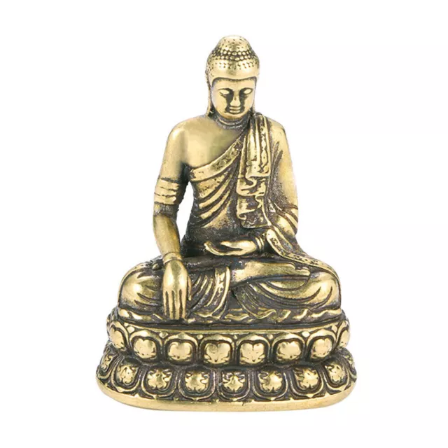Chinese Buddhism Pure Copper Bronze Sakyamuni Buddha Statue Table-Ornament