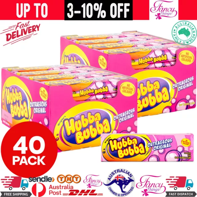 Hubba Bubba Soft Bubble Gum - Original or Grape Flavour (40 pack Display Unit) 3