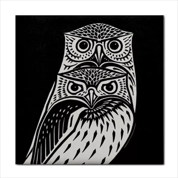 Two Owls Ceramic Tile Julie de Graag Decorative Backsplash Art